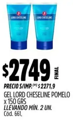 Supermercados Yaguar Lord cheseline gel pomelo oferta