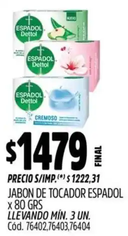 Supermercados Yaguar Espadol jabon de tocador oferta
