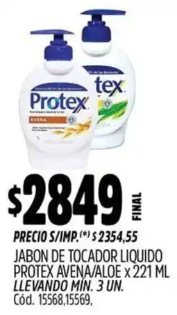 Supermercados Yaguar Protex jabon de tocador liquido vena/aloe oferta