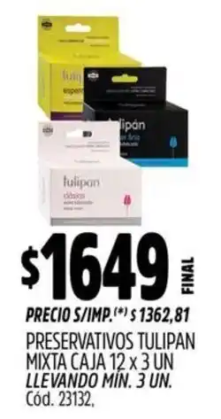 Supermercados Yaguar Tulipan preservativos mixta caja oferta