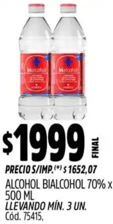 Supermercados Yaguar Bialcohol 70% alcohol oferta