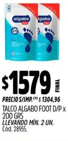Supermercados Yaguar Algabo talco foot d/p oferta