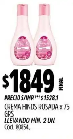 Supermercados Yaguar Hinds crema rosada oferta
