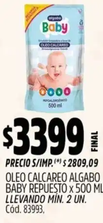 Supermercados Yaguar Algabo baby oleo calcareo repuesto oferta