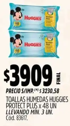 Supermercados Yaguar Huggies toallas humedas protect plus oferta