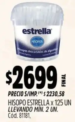 Supermercados Yaguar Estrella hisopo oferta