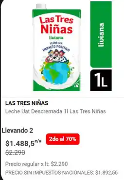 Disco Las tres niñas leche uat descremada oferta