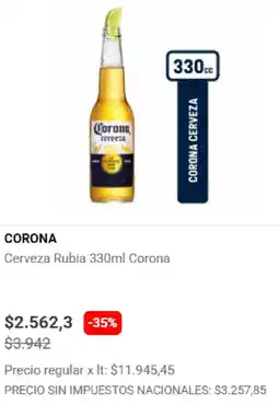 Disco Corona cerveza rubia oferta