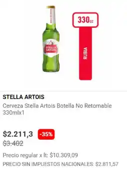 Disco Stella artois cerveza stella artois botella no retornable oferta