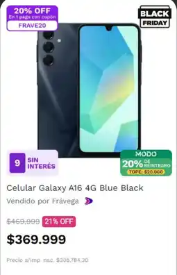 Frávega Samsung galaxy A16 celular 4g blue black oferta