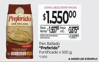 La Anonima Preferido pan rallado fortificado oferta