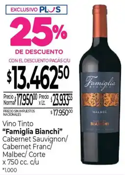 La Anonima Famiglia bianchi vino tinto oferta