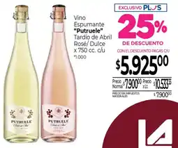 La Anonima Putruele vino espumante tardío de abril rosé/dulce oferta