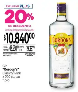 La Anonima Gordon's gin clásico/ pink oferta