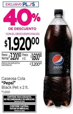 La Anonima Pepsi gaseosa cola black pet oferta