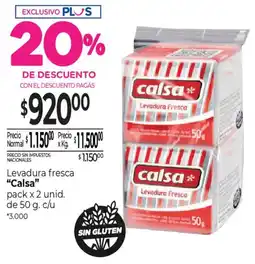 La Anonima Calsa levadura fresca oferta