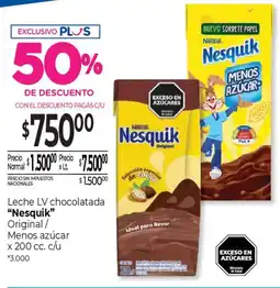 La Anonima Nesquik leche lv chocolatada original/ menos azúcar oferta