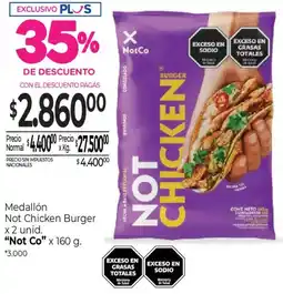 La Anonima Not co medallón not chicken burger oferta