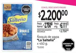 La Anonima La salteña ñoquis de papa oferta