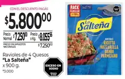 La Anonima La salteña ravioles de 4 quesos oferta