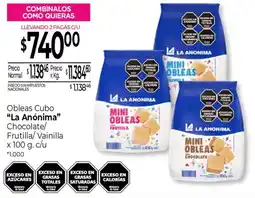 La Anonima La anónima obleas cubo chocolate/ frutilla/ vainilla oferta