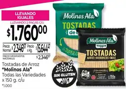 La Anonima Molinos ala tostadas de arroz oferta