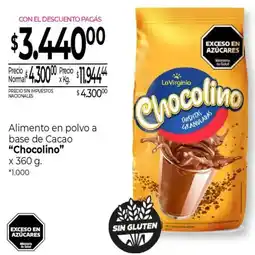 La Anonima Chocolino alimento en polvo a base de cacao oferta