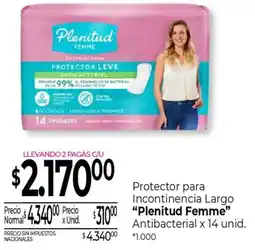 La Anonima Plenitud femme protector para incontinencia largo antibacterial oferta