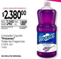 La Anonima Procenex limpiador líquido oferta