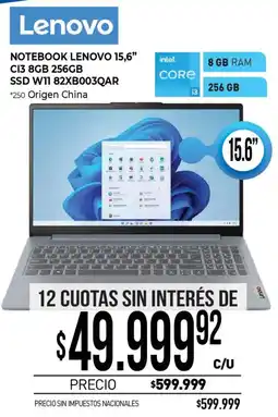 La Anonima Lenovo notebook 15,6" oferta