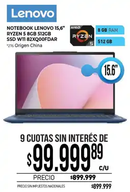 La Anonima Lenovo notebook 15,6" oferta