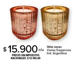Carrefour Vela rayas c/u varias fragancias oferta