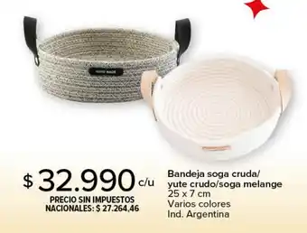 Bandeja soga cruda/ c/u yute crudo/soga melange