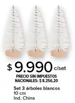 Carrefour Set 3 árboles blancos oferta