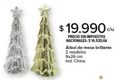 Carrefour Árbol de mesa brillante 2 modelos oferta