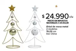 Carrefour Árbol de mesa metal 2 modelos oferta