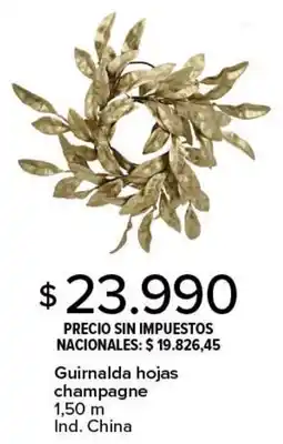 Carrefour Guirnalda hojas champagne oferta