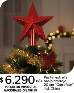 Carrefour Carrefour puntal estrella c/u oro/plata/rojo oferta