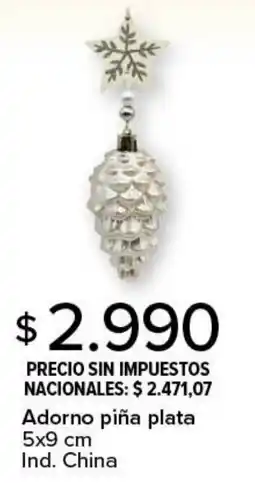 Carrefour Adorno piña plata oferta