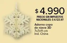 Carrefour Adorno copo de nieve 3D oferta