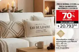 Carrefour Tex home almohadón rústico estampado con flecos oferta