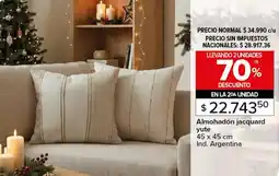 Carrefour Almohadón jacquard yute oferta