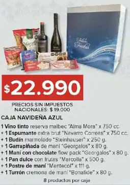 Carrefour Caja navideña azul oferta