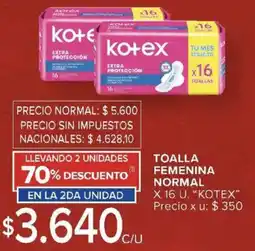 Carrefour Kotex toalla femenina normal oferta