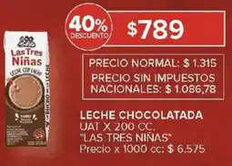 Carrefour Las tres niñas leche chocolatada uat oferta