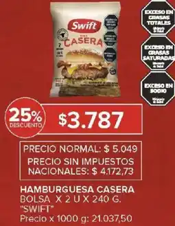 Carrefour Swift hamburguesa casera bolsa oferta