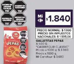 Carrefour Carrefour classic galletitas pepas oferta