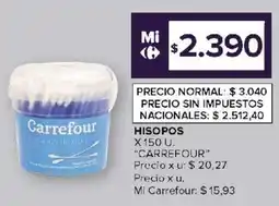 Carrefour Carrefour hisopos oferta