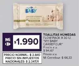 Carrefour My baby carrefour toallitas húmedas oferta