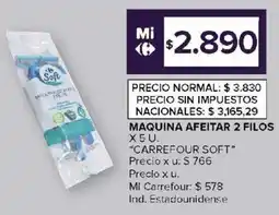 Carrefour Carrefour soft maquina afeitar 2 filos oferta